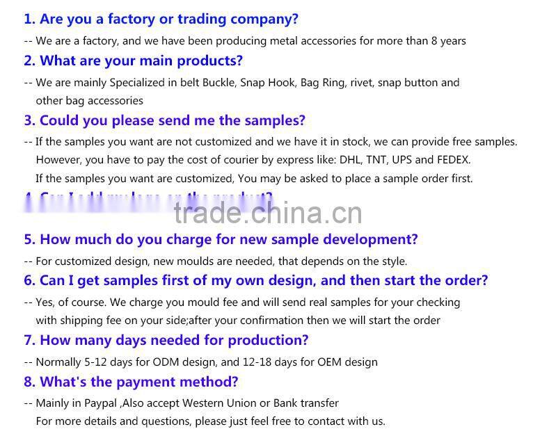 Manufacture metal black strap keeper rectangle buckle internal 25mm