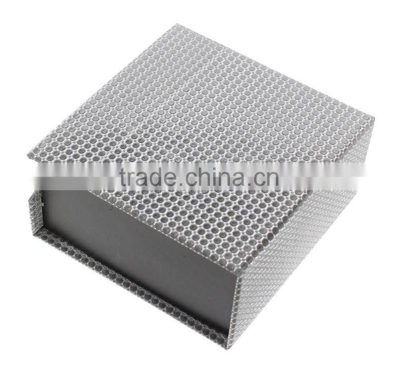 Leather Bracelet Boxes, Cardboard, with PU, Square, grey, 100x100x50mm