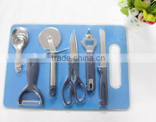 6PCS Kitchen Knife Set With Cutting Board/Household cut Fruit and vegetable Set/Kitchen Tool Accessaries FOR PROMOTION HA59012