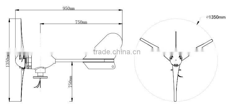 300w horizontal wind generator for sale