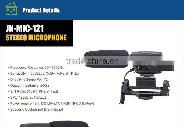 High performance broadcast DV dslr stereo microphone for studio interview