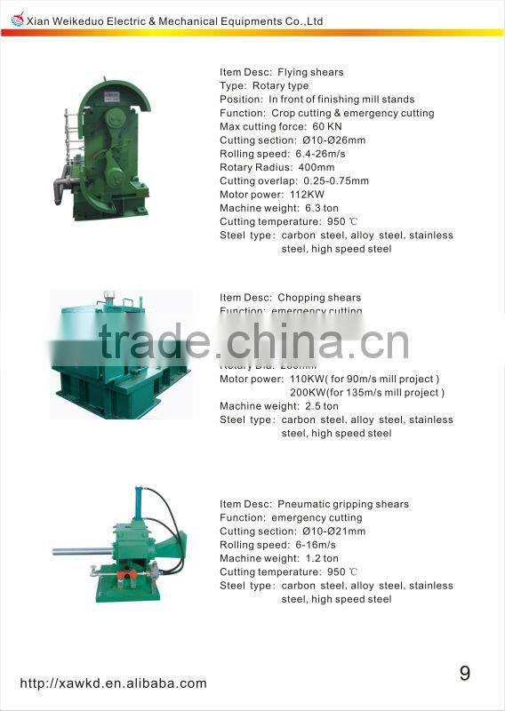 Hangji brand semi finishing mill for the steel bar ,rebar and wire rod production plant