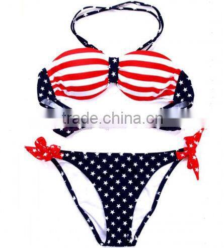 sexy ladies girls stars and stripes swimwear