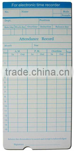 time cards 50pcs or 100pcs/ bag, for relogios de ponto/ time recorder