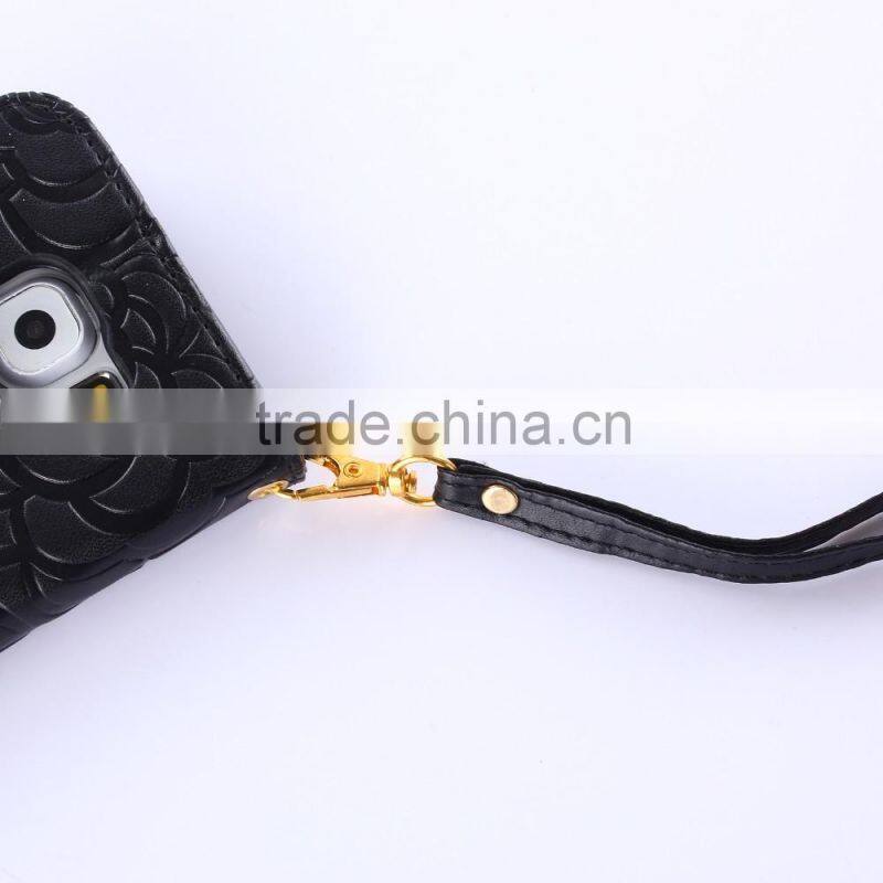 New arrival piriting leather filp case for samsung s6