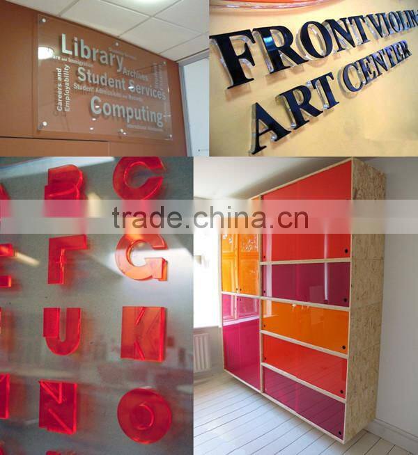 China supplier 2mm to 40 mm decorative clear plexiglass panel