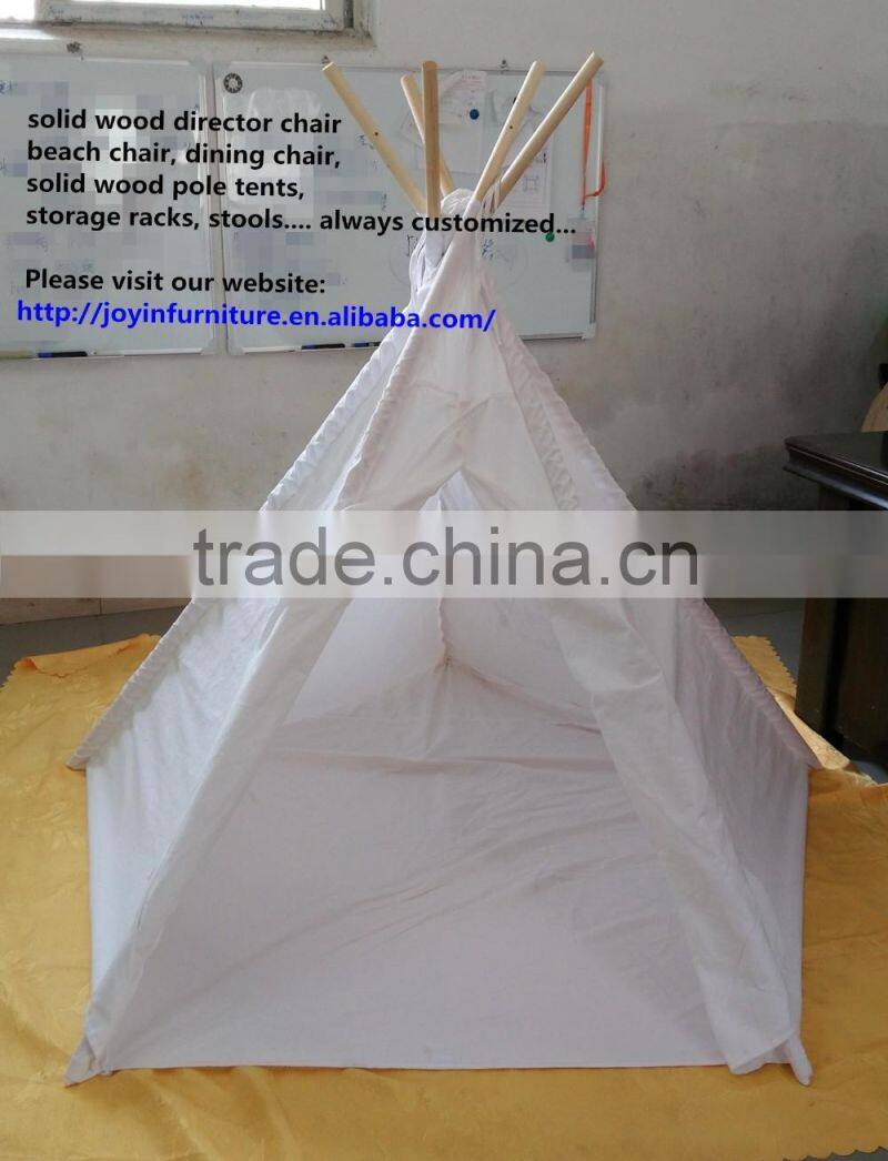simple design canvas camping tents solid wood poles Teepee