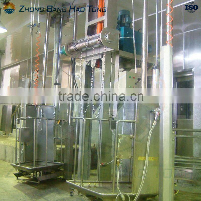 cattle skin removal machine with connected stainless steel stand