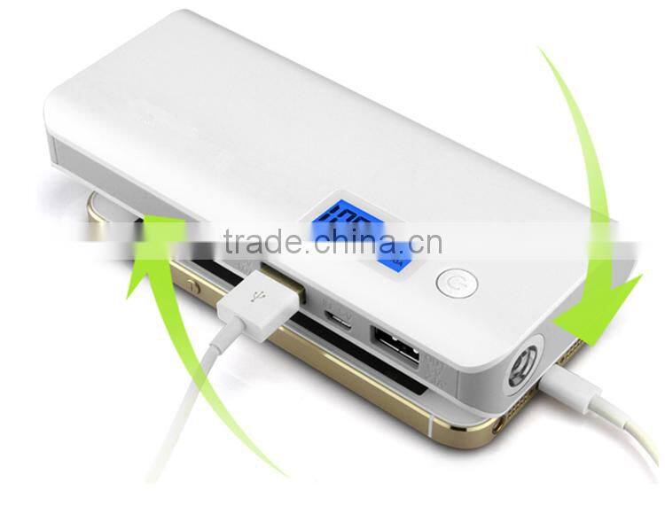 lcd display 18650 charger 13000MAH POWER BANK dual usb output