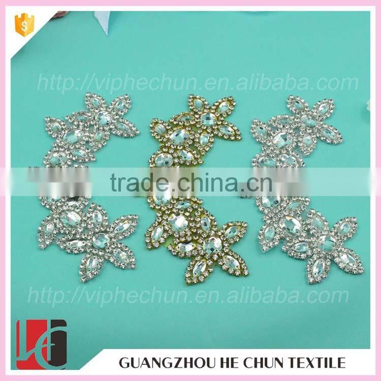 HC-3340 Hechun Hot Fix Crafts Crystal Rhinestone Applique Trimming for Bridal Dress