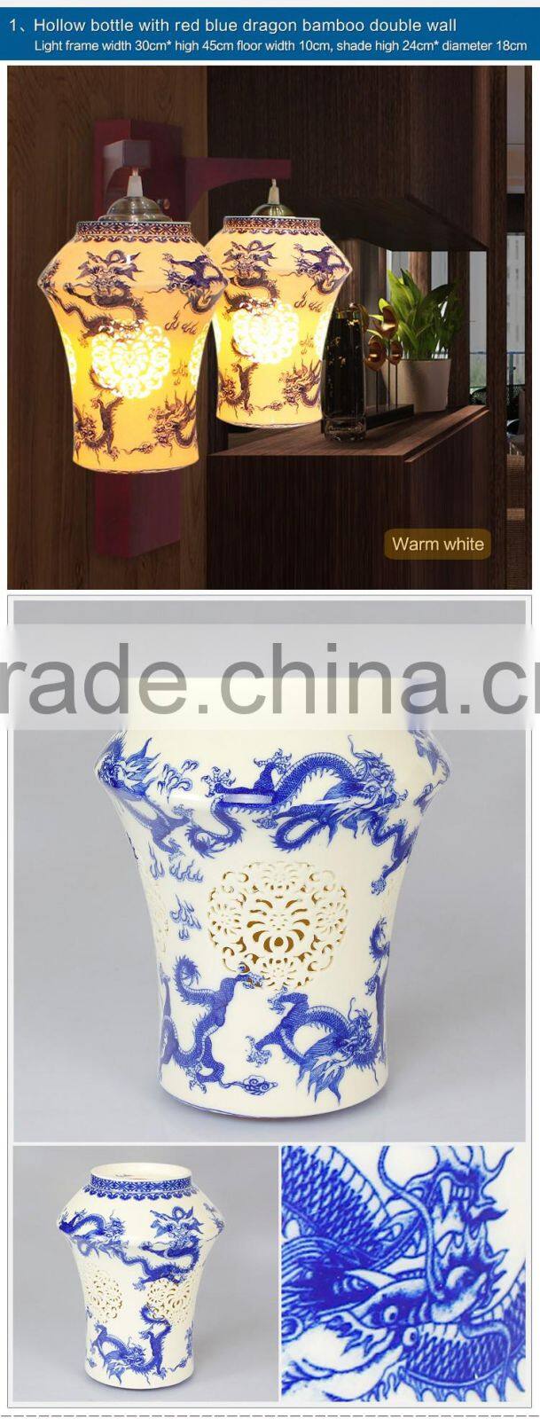 loft style les double wall lamp Industrial antique wall light lamp ceramic wood vintage wall light