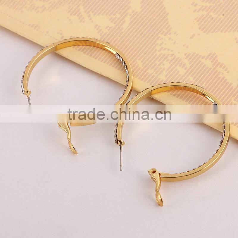 14K gold plated fashion women big hoop earrings