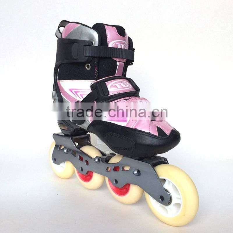 New design high grade pink 2015 inline skate professional shoes for women