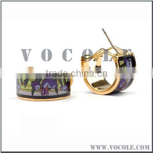 Dangle cuff hoop jewelry stainless steel Enamel earrings