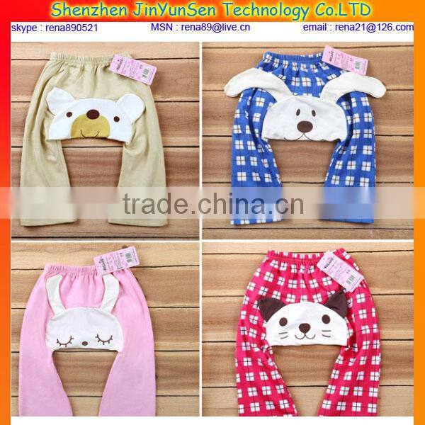 100% Cotton Cute Print High Waist Baby Pants