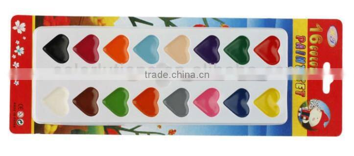12 colors round shape water color set
