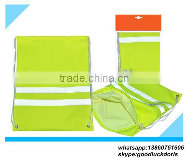 new style reflective neon yellow color drawstring shoe bag