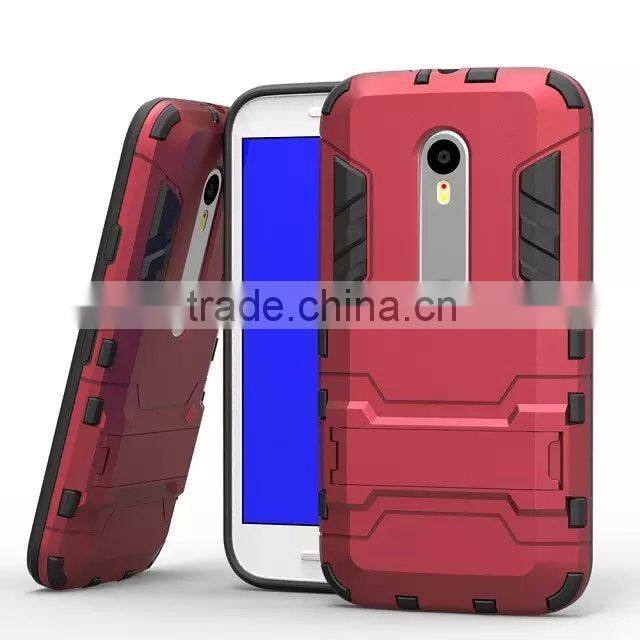 Factory Price Iron-Bear Shockproof Rugged Hybrid Stand Case Cover For Moto G3