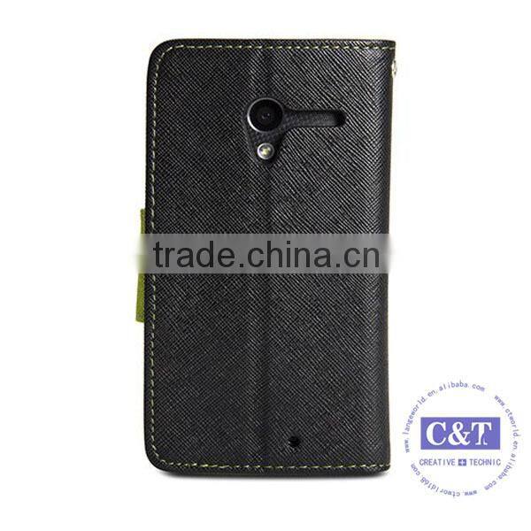 C&T Wallet Flip PU Folio Leather Cover Case Stand for Motorola Moto X