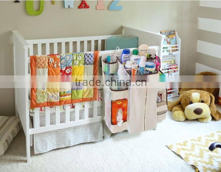 Baby Item Hanging Organizer Bag Baby Crib Side Storage Bag With Compartment