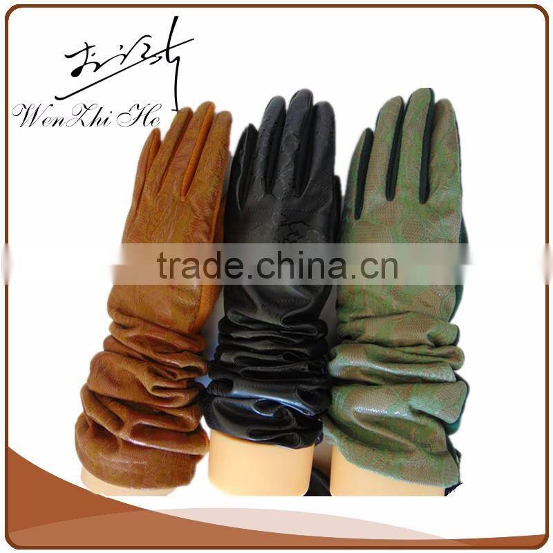 Cold Weather Latex Long Nude Lady Leather Gloves