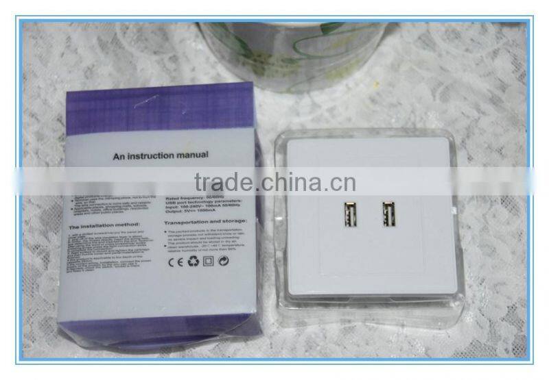 High speed 2 port usb AC power wall socket for smart phone &tablets.