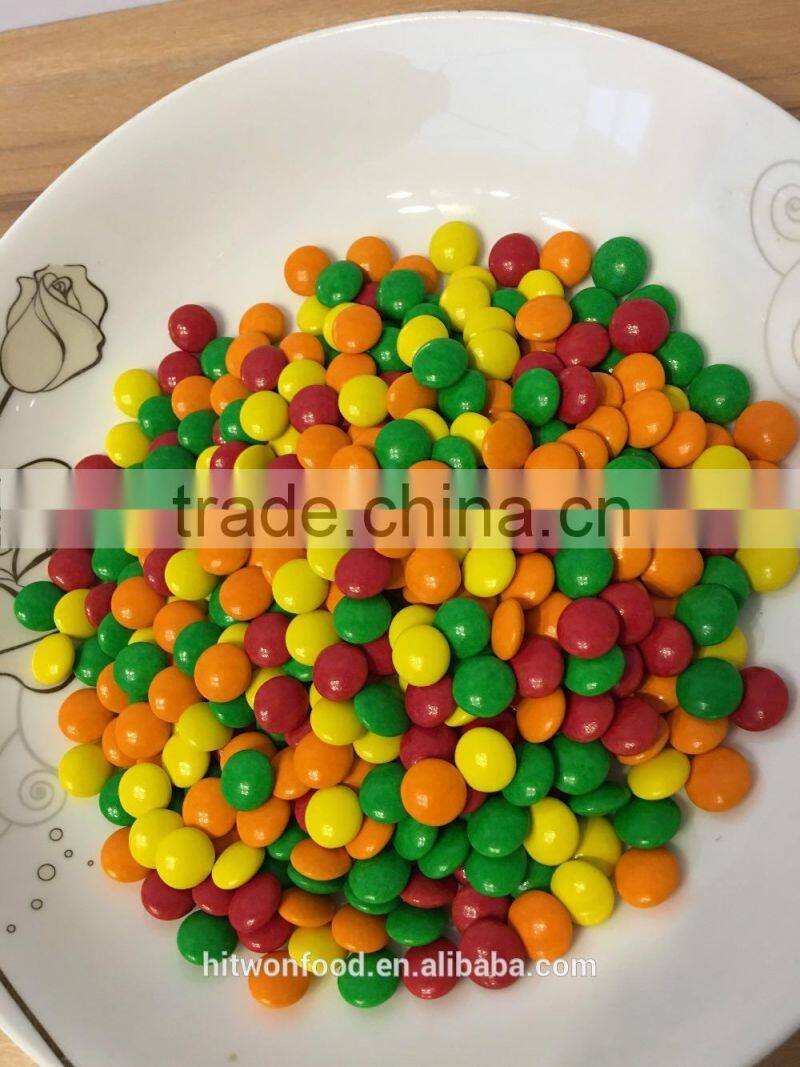 0.43g hitwon high quality colorful chocolate beans Glossy Chocolate Button