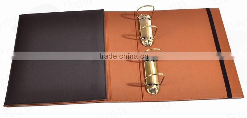 PU leather file folder/document holder with 3 ring binder