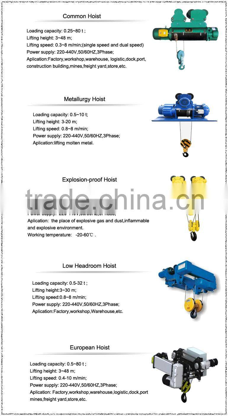 2015 Mini Electric Hoist 220V/110V Wire Rope Electric Block Hoist