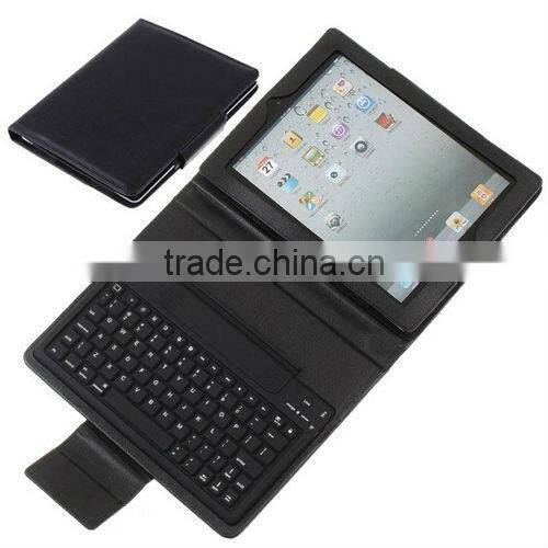 Flip leather cover wireless blue tooth keyboard for ipad 2/3/4