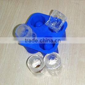 Silicone ICE Shot Glass Mold, Food grade Silicone Tray of 4 - Can Also be Used as Jelly Tray or Chocolate Mold
