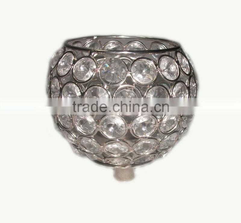 Crystal ball t-light candelabra