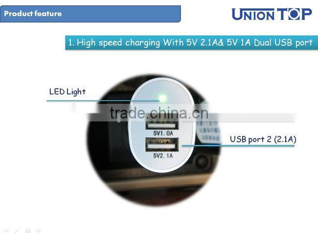 E-mark 2 port usb car mobile battery charger