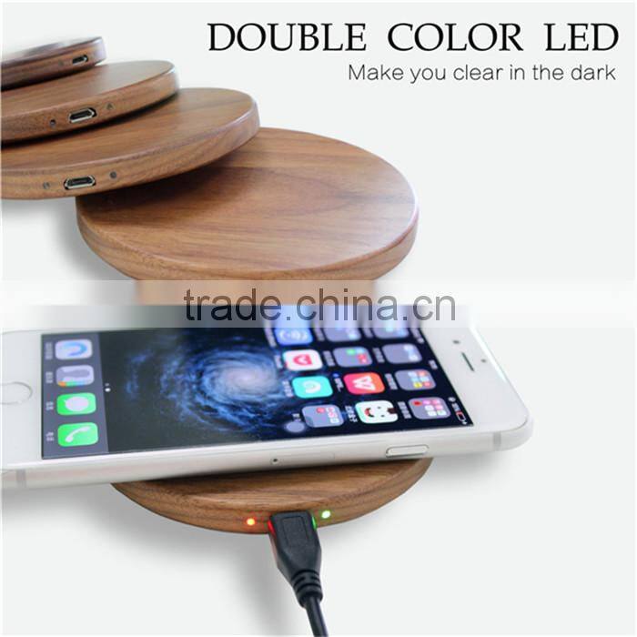 HOT ITEM Pure Wood Smart Phone Wireless Charger 1000 mA for IPhone, for Sony, for Samsung