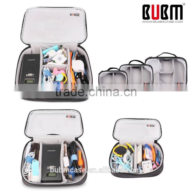 BUBM Clear PVC Portable zipper Digital Storage Bag with Three-piece