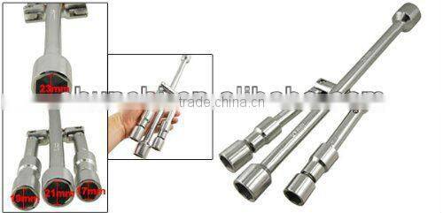Foldable Cross 17mm 19mm 21mm 23mm Hex Socket Wrench Car Tyre Repair Tool