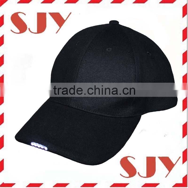 Custom baseball cap with led lights on the visor