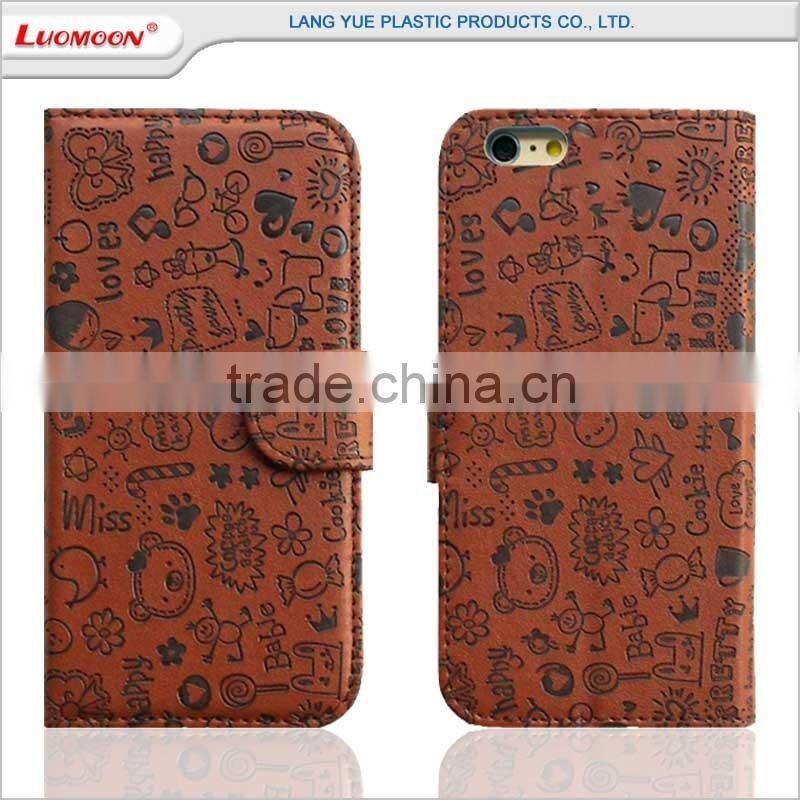 folio opening design wholesales cellphone leather case for huawei 3C/G740 P7 G730 G610 G630