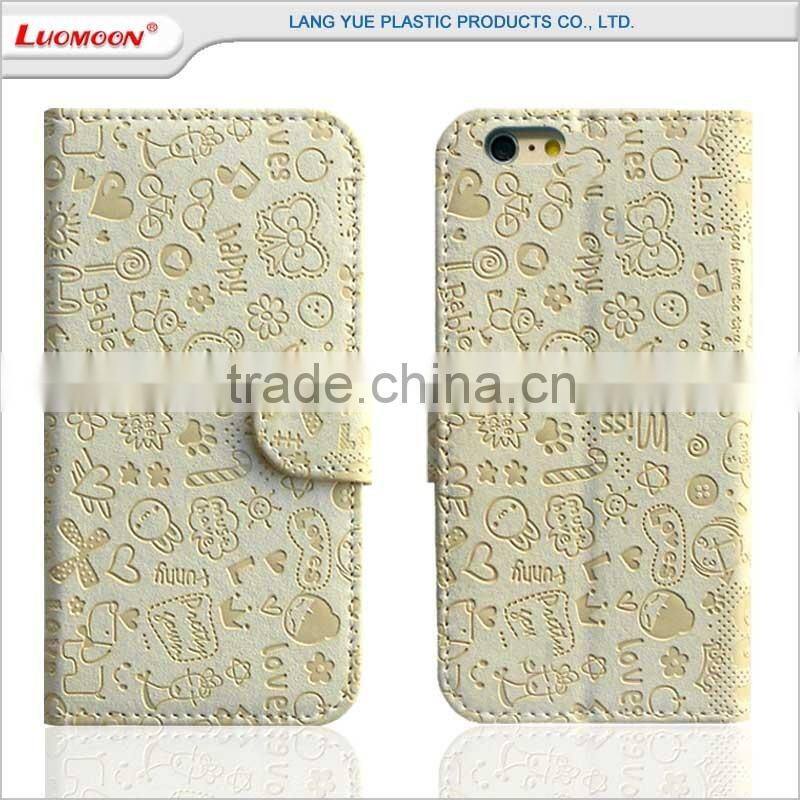 folio opening design wholesales cellphone leather case for huawei 3C/G740 P7 G730 G610 G630