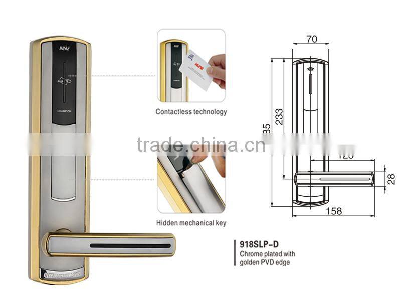 918 ANSI mortise RF Card Hotel Lock,hotel key card lock
