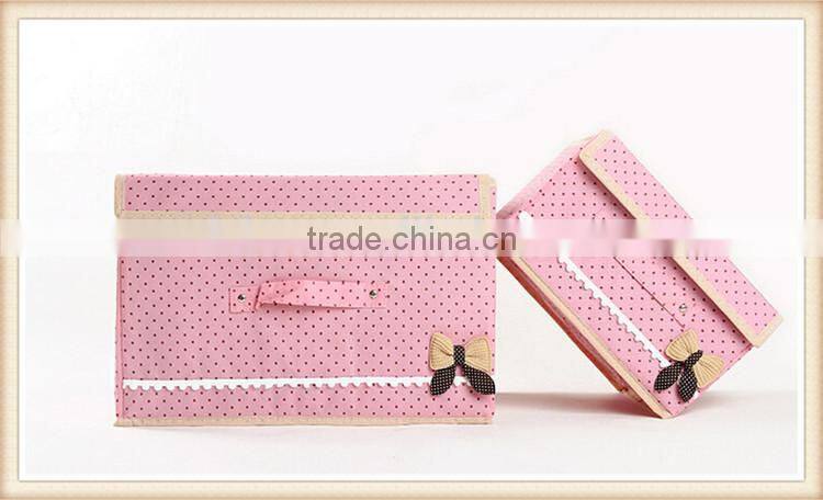 Sweet Bowknot non-woven collapsible storage box