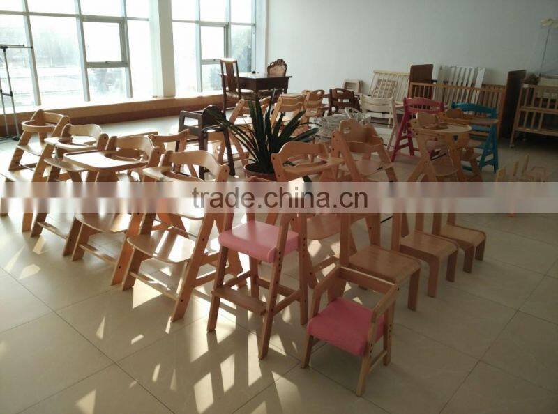 Solid Beech wood portable baby high chair