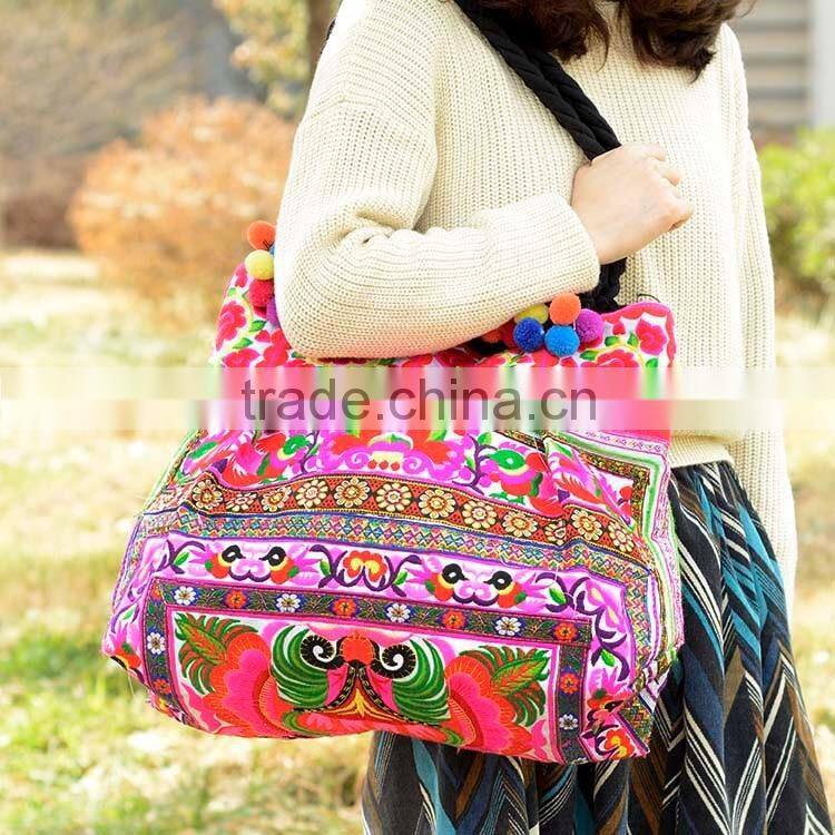 Top quality embroidered shoulder bag Vietnam embroidery bags