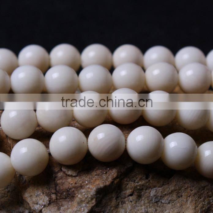10mm natural white coral round beads