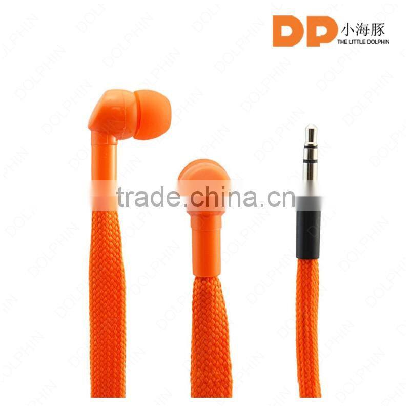 2016 best sell guangdong earphone waterproof fluorescent shoelace in ear earphones