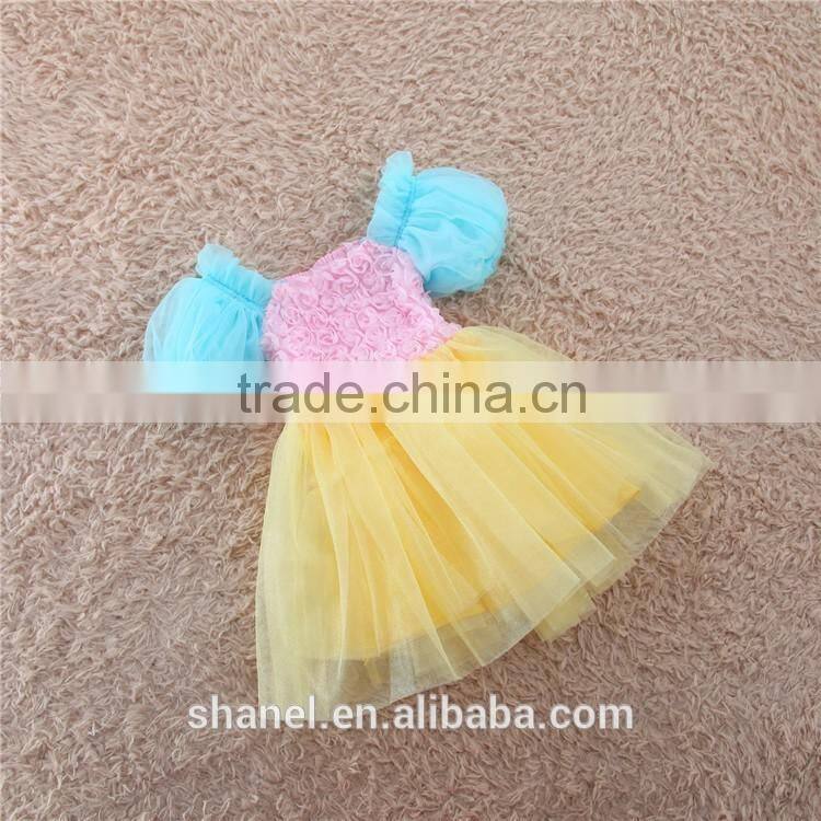 2016 new flower girls bubble dress princess dress