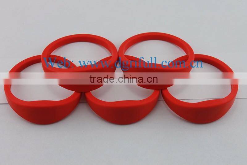 High Frequency HF justable RFID Silicone Wristband support Reading writing