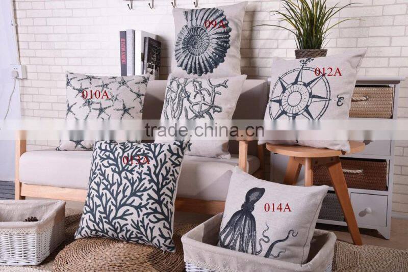 linen/cotton printed cushion cover custom printing handmade cushion cover