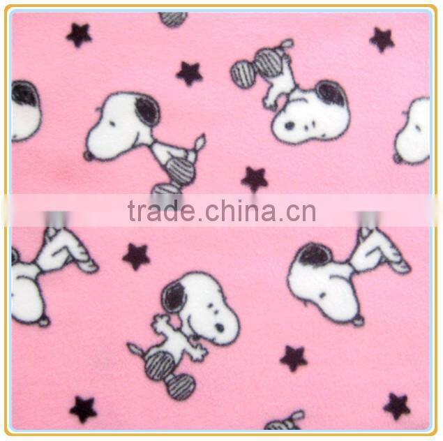 Cartoon Dog Print Fleece Fabric for Children Garment & Bedding