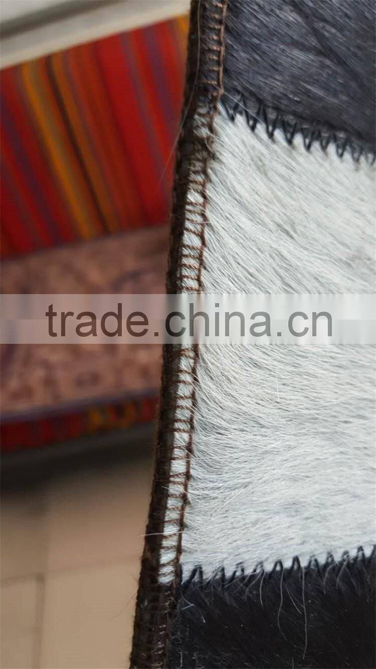 area patchwork cowhide rug for living room